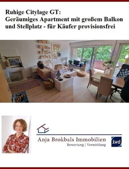 Ruhige Citylage GT: Geräumiges Apartment mit großem Balkon und Stellplatz - für Käufer provisionsfrei - Gütersloh
