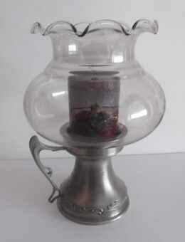 Windlicht Zinn mit Glas und Kerze - Unna