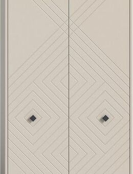 INOSIGN Garderobenschrank Mento, Höhe 190cm, 2 Türen, 1 Klappe, 4 Einlegeböden, 6 Fächer Metall Knopfgriffe & Y-Füße, Front mit Ornamentfräsung, Kleiderschrank