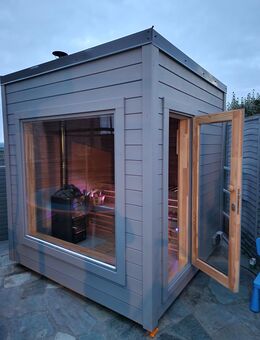 Sauna Gartensauna CUBE Panoramafenster isoliert 230cm - Rietberg