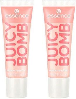 Essence Lipgloss JUICY BOMB PARTY jumbo lipgloss, 4-tlg., Ultraglänzendes Finish, transparente Textur, Litschi-Duft, vegan.