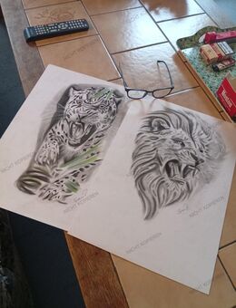 Handkwerk, A3 , auf Aquarell Papier, - Berlin