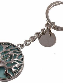 Firetti Schlüsselanhänger Schmuck Geschenk Lebensbaum, mit Rosenquarz, Türkis, Aventurin, Howlith oder Onyx