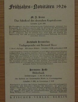 Faltblatt Fischer Verlag Frühjahr 1926 - Münster