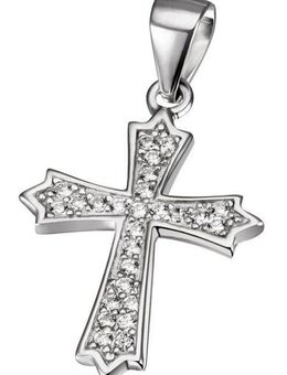 Firetti Kettenanhänger Schmuck Geschenk Silber 925 Halsschmuck Anhänger Kreuz, mit Zirkonia (synth)