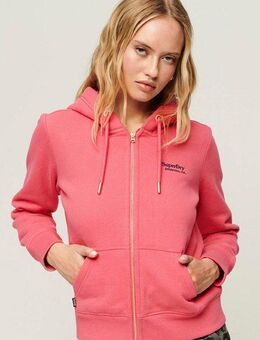 Superdry Kapuzensweatjacke ESSENTIAL LOGO ZIP HOODIE mit Logostickerei