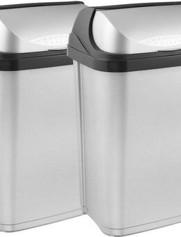 keeeper Mülleimer rasmus, 2er Set, Abfallbehälter mit Rolldeckel, Deckel komplett abnehmbar