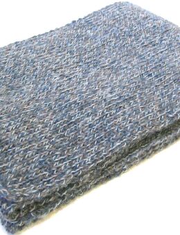 Schal - reine Wolle - taubenblau-grau-natur meliert - gestrickt - Handarbeit - NEU - Biebesheim (Rhein)