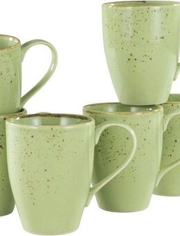 CreaTable Becher Kaffeebecher NATURE COLLECTION, Steinzeug, Tassen Set, 6-teilig