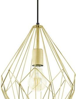 EGLO Hängeleuchte CARLTON Pendellampe, Stahl, E27, IP20, Vintage, Esstischlampe, Lampe, ohne Leuchtmittel, Vintage Pendelleuchte, Retro Hängelampe in Gold matt, E27 Fassung
