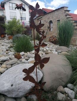 Gartenstecker Schmetterlingsband Edelrost in 2 Größen - Kraftisried