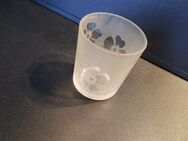 Teelichthalter Glas Höhe ca. 7cm Milchglas Blumen - Essen