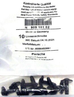 10 Stück - Porsche Linsenschraube mit Innensechsrundkopf N90910102 - Neu + OVP - Biebesheim (Rhein)