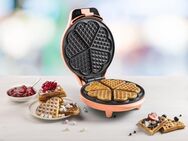 bestron Waffeleisen ASW217, 700 W, für klassische Herzwaffeln, mit Antihaftbeschichtung, Retro Design