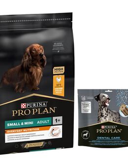 7 kg PURINA PRO PLAN Adult + 426 g Dental Care Snack für große Hunde gratis! - Small & Mini Everyday Nutrition