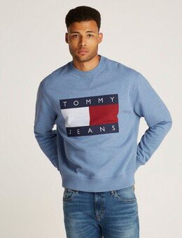 Tommy Jeans Sweatshirt TJM MELANGE FLAG CREW mit großem Logo