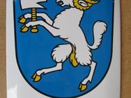 Sächsiilüüte Zunftwappen Widder 1336 Postkarte aus Blech. Zürcher Zunftwappen 1336 - Volketswil