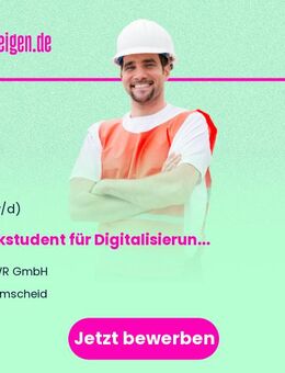 Werkstudent für Digitalisierungsprojekte in der Mobilität (m/w/d) - Remscheid