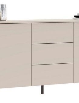 INOSIGN Sideboard Lido, 181 cm breit, 2 Türen, 3 Schubkästen, Kommode, Stauraumschrank, Formgebogenes MDF, Stirnseiten mit Rundung, Push-to-open, Metallfüße