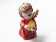 Dekoartikel Keramik Weihnachtsengel / Engel m. Harfe „rot/gold“ 8,5cm - Weihnachtsdeko in 56626