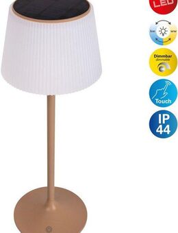 näve LED Tischleuchte Solarleuchte / Akkuleuchte "EMMI", Dimmer, Dimmfunktion, Ein-/Ausschalter, Farbsteuerung, USB-Ladefunktion, mehrere Helligkeitsstufen, LED fest integriert, Kaltweiß, Neutralweiß, Warmweiß, Solarbetrieb, Akkubetrieb, CCT,...