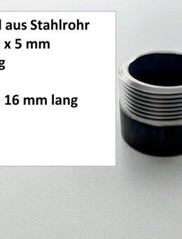 Rohrnippel aus Stahlrohr Ø 42,6 mm x 5 mm 40 mm lang 11/4" AG 16 mm lang - Leopoldshöhe