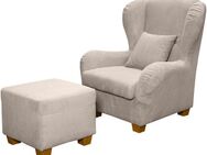 Home affaire Ohrensessel Oliver, Ohrensess,mit Hocker,Zierkissen,Klassische Form