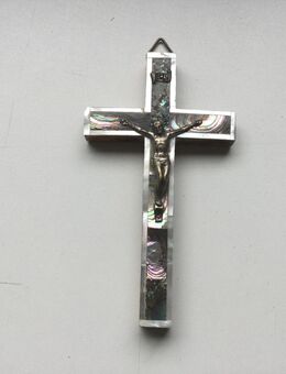 Jerusalem Sammler Kreuz Pilgerkreuz Antik Holz mit Perlmutt - Fulda