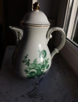 Oscar Schaller Porzellan Kaffeekanne weiß gold Rosen grün Vintage 5,- - Flensburg