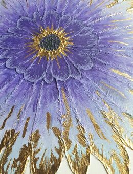 Struktur Gemälde "Abstrakte Blume",mit Blattmetall überzogen. - Sulz (Neckar)
