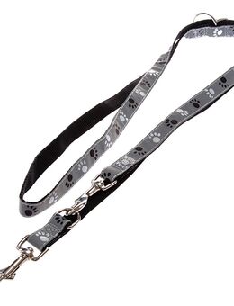 Trixie Hundeleine Pfoten Silver Reflect - 200 cm lang, 20 mm breit