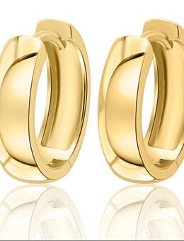 ONE ELEMENT Paar Creolen Ohrringe Creolen aus 585 Gelbgold Ø 15,0 x 4,0 mm, Harmonisch gestaltet – ruhiges Design mit feinem Ausdruck