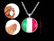Italien Fahne Anhänger Rund mit Halskette Modeschmuck Italienische Flagge 9,90 €* - Villingen-Schwenningen