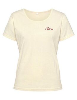 Vivance Kurzarmshirt T-Shirt mit Stickerei, Loungewear