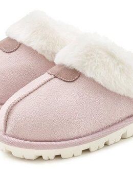 Vivance Plüsch Hausschuhe, Pantolette, Pantoffeln, Clogs, Schlappen, Hausschuh mit Warmfutter VEGAN