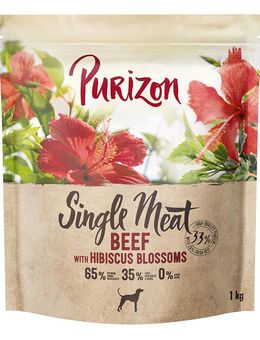1 kg Purizon zum Probierpreis! - Adult Single Meat: Rind mit Hibiskusblüten