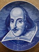 Wandteller Meißen , William Shakespeare 1564 - 1616 , Serie 1 - 1976 , Durchmesser 26cm , Porzellan in 02828