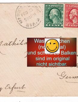 Briefmarken, Amerika, George Washington 1Cent + 2Cent Brief - Sinsheim