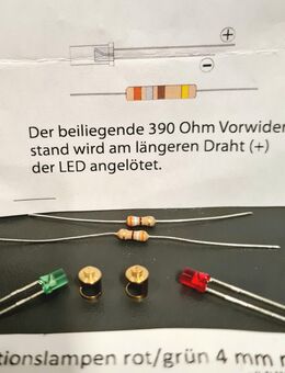 Positionslampen 6,5x4mm Messing rot/grün mit LED - Düsseldorf
