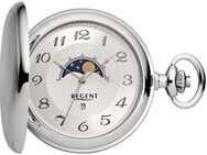 Regent Taschenuhr P730, (Set, 2-tlg., mit Kette), Quarzuhr, Herrenuhr, Mondphase, Datum, Acrylglas