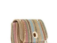 Vivance Umhängetasche Minibag, Handtasche, Henkeltasche, Bast-Optik, Crossbody Bag VEGAN