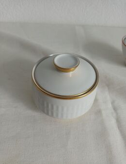 Scherzer Bavaria-Deckeldose Bonbonniere mit Gold Durchmesser ca. 9cm hoch ca. 7cm - Essen