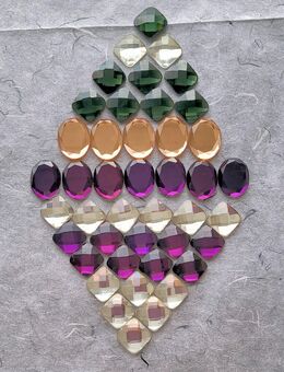 43 Cabochons | Glas | Strass | oval 18x25mm | quadratisch 16mm | Schmuckbasteln - Althengstett