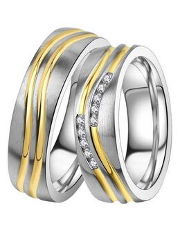 DOOSTI Trauring Schmuck Geschenk Edelstahl Trauring Ehering Partnerring LIEBE, Made in Germany, wahlweise mit oder ohne Zirkonia