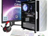 GAMEMAX MegaDeal Gaming-PC-Set Diamond WT PC-Komplettsystem (32", Intel® Core i7 14700F, GeForce RTX™ 4070, 32 GB RAM, 1000 GB SSD, Windows 11 + MSI G32C4 E2 Monitor Curved 80cm (32)