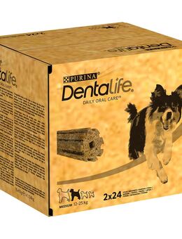 PURINA Dentalife Tägliche Zahnpflege-Snacks für mittelgroße Hunde - 48 Sticks (16 x 69 g)
