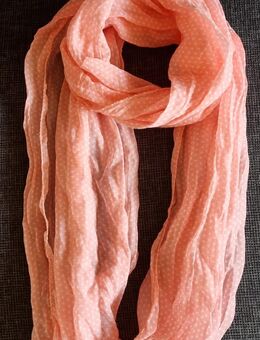 Sommer Loop Schal Pink mit kleinen weißen Punkten - Merzenich