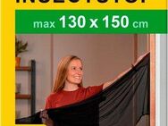 SCHELLENBERG Fliegengitter-Gewebe Elastic ohne bohren, (Set, 1-St), elastischer Insektenschutz für Fenster, 130 x 150 cm, anthrazit, weiß