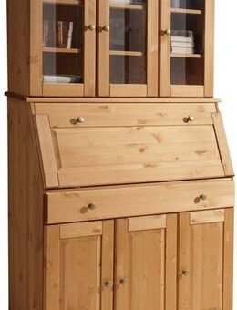 Home affaire Sekretär Rosi im Landhausstil, Schreibtisch aus Massivholz, mit Vitrine, in 2 Breiten