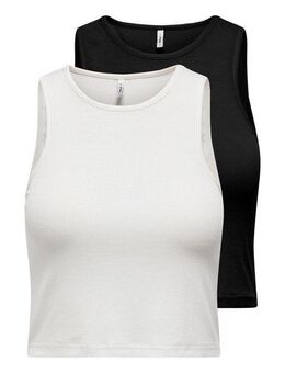 ONLY Crop-Top ONLBELIA S/L CROP TOP CS JRS 2PACK (Packung, 2-tlg)